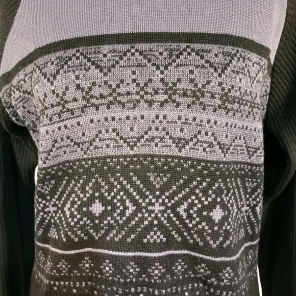 VTG Nils Ski Sweater Black Purple Fair Isle Wool Blend Large EUC - Picture 2 of 8